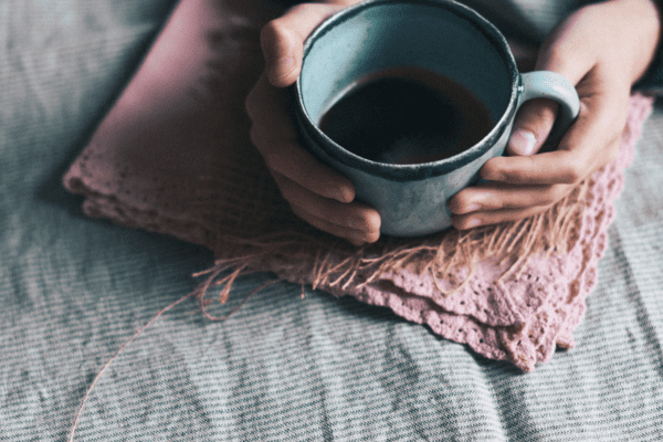 Women drinking coffee without any digital devices