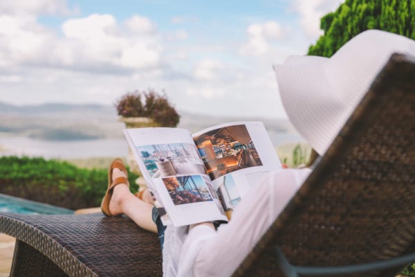 Woman reading a magazine