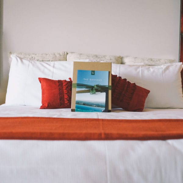 Big bed with book on it