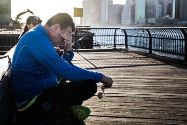 Man suffering from addiction with alcohol
