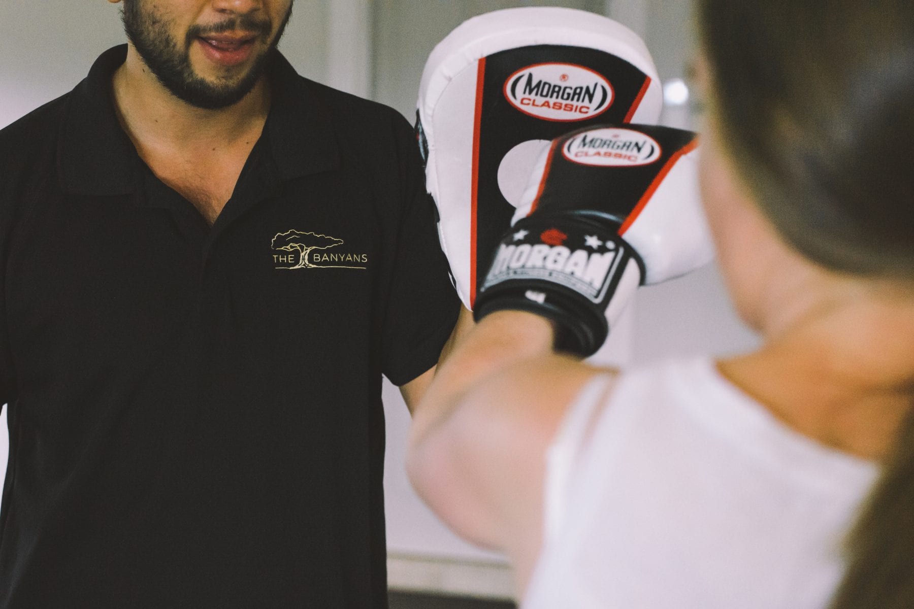 personal trainer and trainee boxing