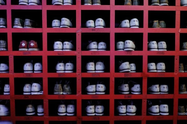 Shelves of shoes