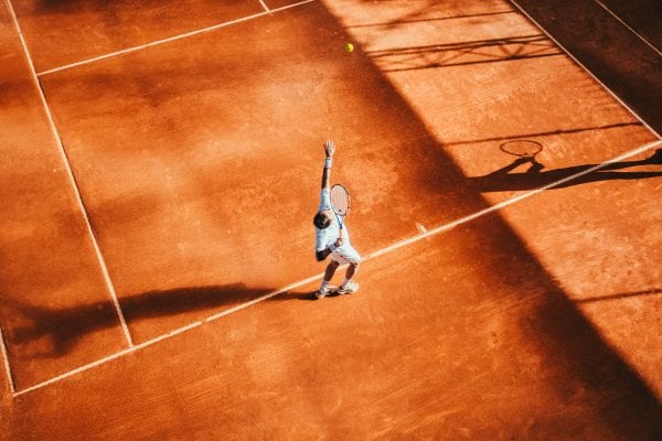 A man playing tennis