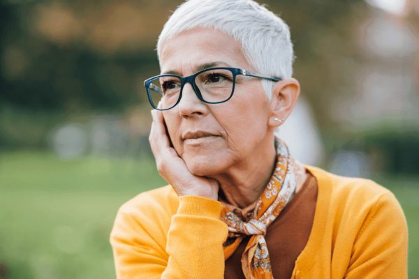 Woman appears anxious