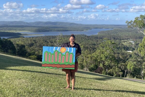 Image of Silvia Jones-Terare with her artwork