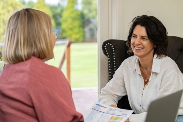 A lady talking to the clinical nutritionist at The Banyans's eating disorders program