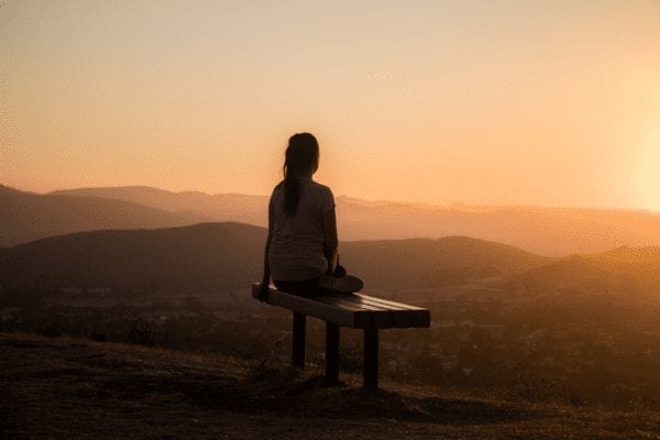 A lady contemplating her health and wellbeing