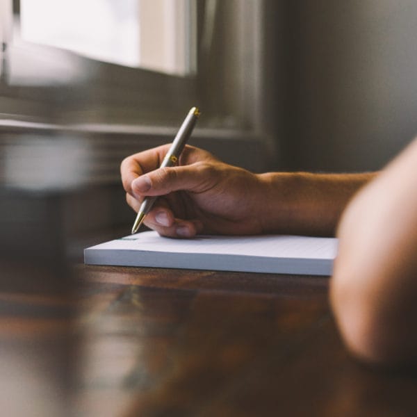 writing on notepad