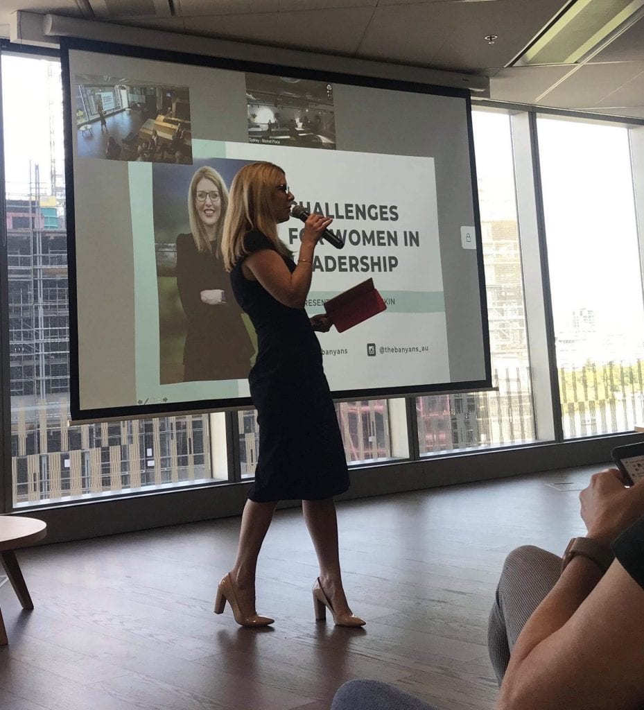 CEO of The Banyans leads a professional development workshop for women at Expedia.