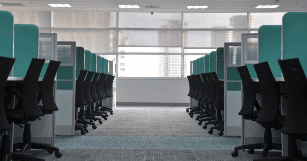 workplace cubicles and chairs