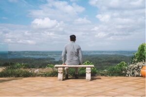 A man practicing mindfulness at the best rehab in australia