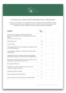 Image of a rehab program checklist